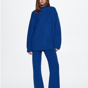 Mango Oversized Mockneck Ribbed Sweater Small
